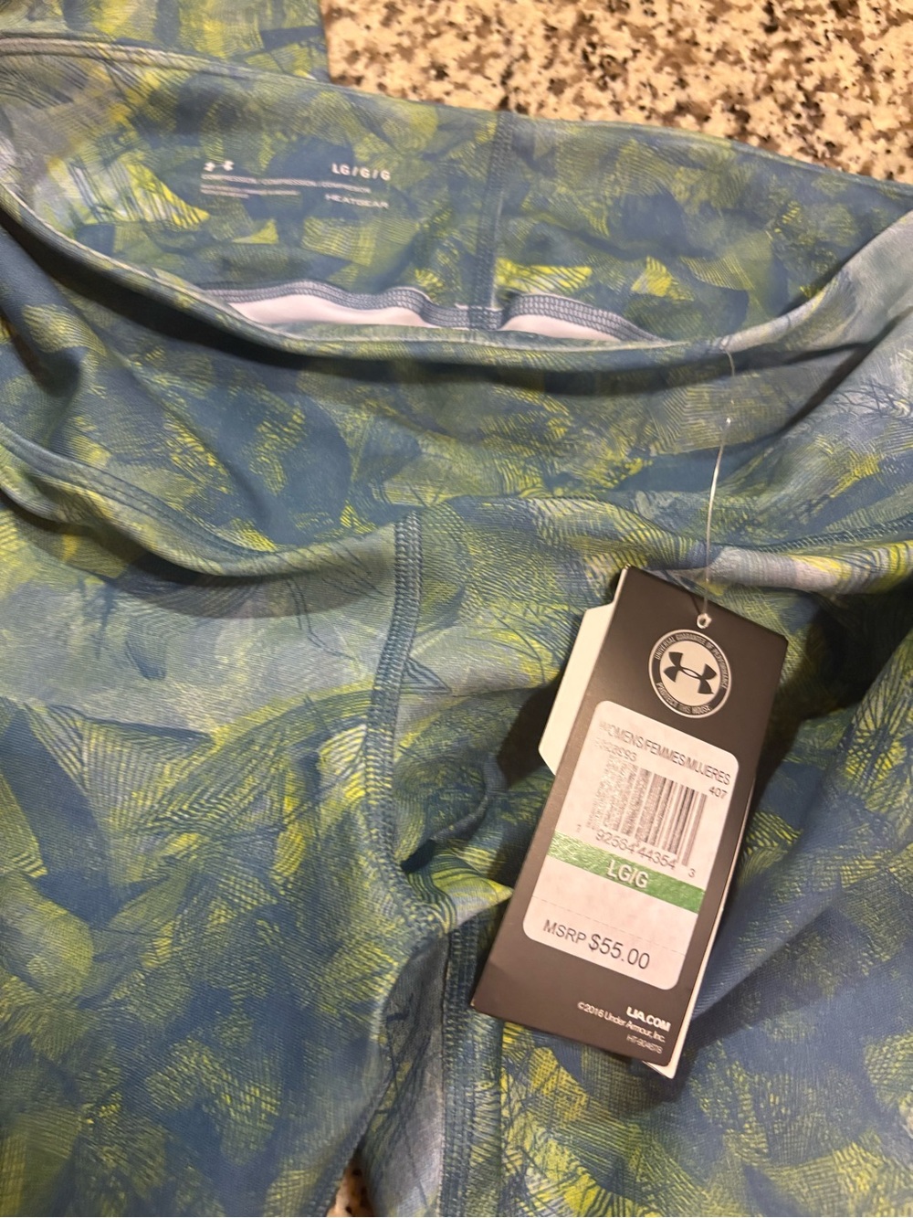 Under Armour Blue & Green Abstract Print Performance Leggings